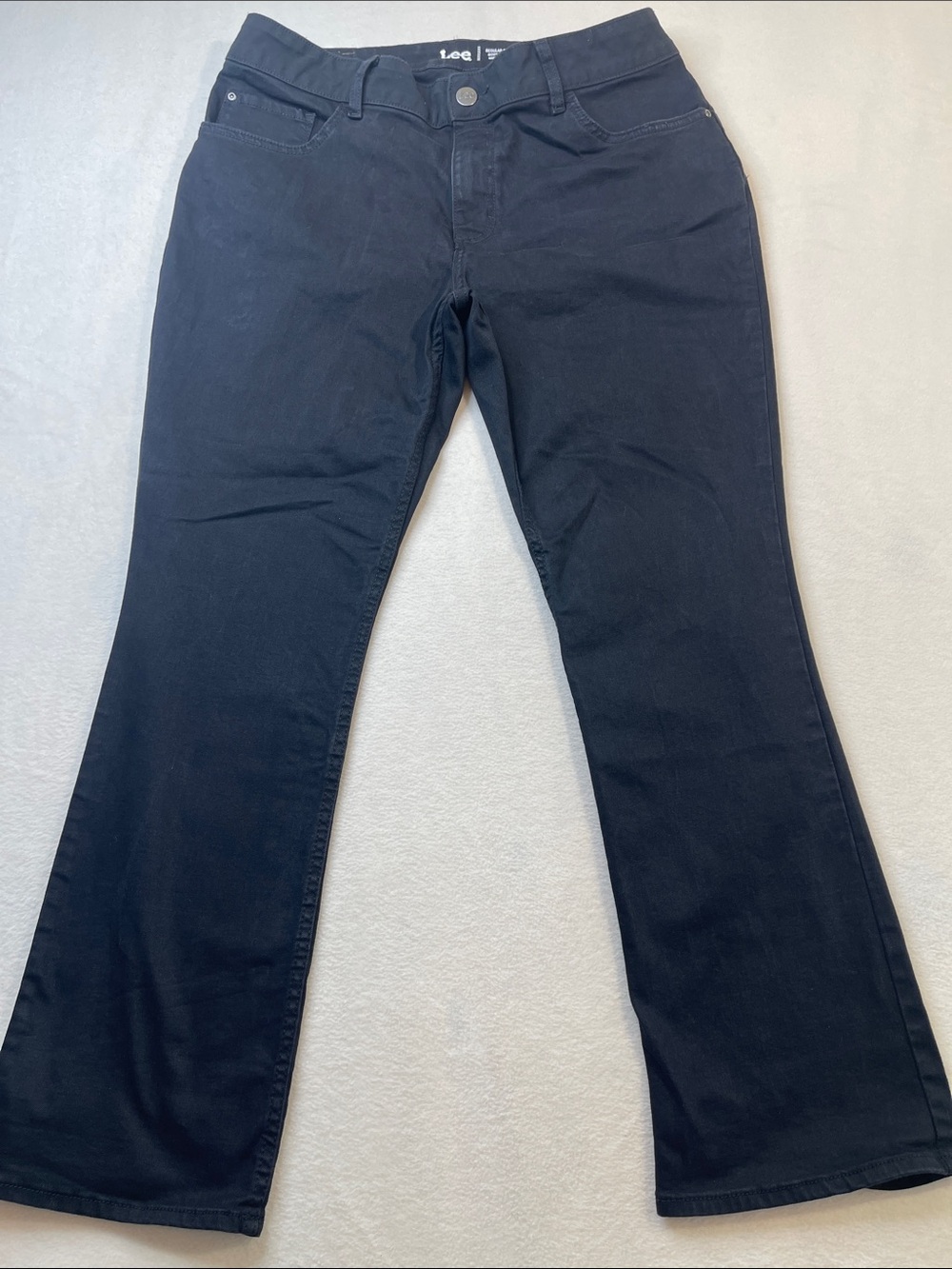 Lee Black Regular Fit Bootcut Jeans Mid Rise WOMENS SIZE 16 W